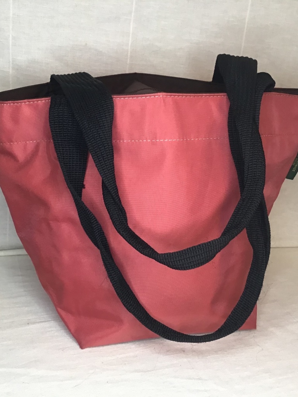 Harve Chapelier Paris Nylon Tote Bag 2 Tone Blue Bag Inside Zipper Pocket.